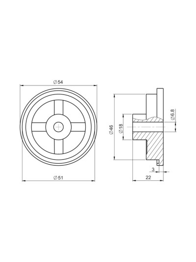 Кріплення труби D50 нижнє M8 чорне  - 1 2