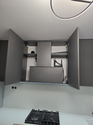 П-подібна кухня графіт з акриловою стільницею  - 5