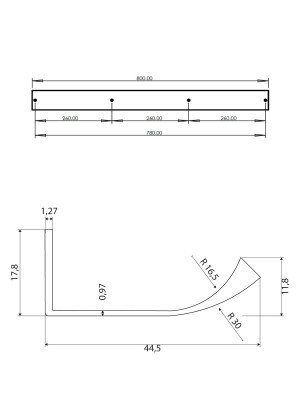 Ручка профільна UA-02/780 Чорна MebTech - 3