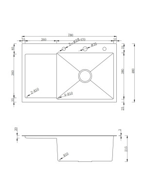 Мойка для кухни Venta Brushed 780x480 BVM7848 Venata - 6