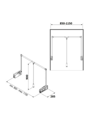 Лифт пантограф 850-1150 на 15 кг S-6014-G Серый Starax STARAX - 3