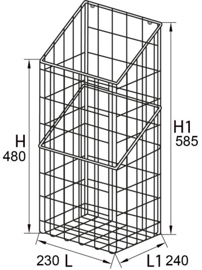 Корзина для белья в секцию откидная 300  - 1 2