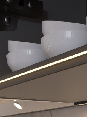 Профіль алюмінієвий ФБР Верхній модуль LED Чорний + розсіювач  - 2