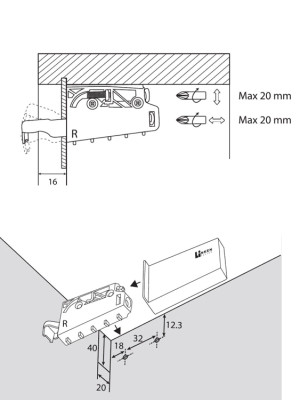 Навіс із заглушками Linken System (лівий та правий) Графіт Linken System - 4